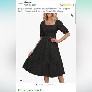 Black Midi Dress, Size large